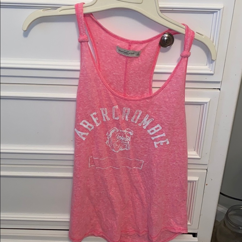 bright pink tank top